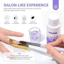 SAVILAND Monomer Acrylic Nail: 4 Oz Acrylic Monomer With  12 Acrylic Nail Brush Acrylic Powder Application, Non-Yellowing Acrylic Nail Monomer Home & Nail Salon Use - 6.76 液盎司單體 + 除臭劑 - 查看 9