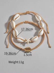 1 Set Elegant Minimalist Bohemian Style Shell & Starfish Pendant Anklet, Suitable For Men And Women, Everyday Wear And Exquisite Holiday Gift