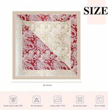 35 Inches Silk Head Scarf-Satin Hair Scarves Silk Bandana Scarf Headscarf For Women's Fashion Scarveshalloween - 棕粉色拼接腰果 - 查看 10