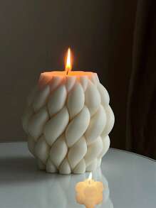 1pc Handmade Aromatherapy Geometric Decorative Candle, Can Be Lit And Used As Home Decor Accessory