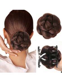 带爪夹的蓬松发髻制作器 - 优雅的女士高温纤维假发，易于使用，无需工具，非常适合休闲风格，女士发饰 - 彩色 - 查看 13