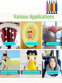 1 件装气球泵气球充气器手推式气泵便携式塑料气球泵适用于生日派对用品 - 黑色 - 查看 4