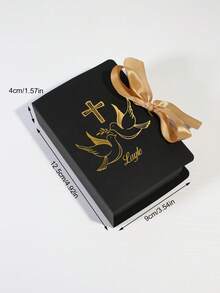 5/10/50 件个性化洗礼礼盒，带金色和十字架 - 定制名称礼品盒，带丝带领带 - 优雅主题纪念品盒，适用于洗礼、初次圣餐、奉献、复活节或教堂活动 - 适合糖果、珠宝、念珠 - 非常适合客人珍惜 - 添加名字使其变得特别 - 立即订购，用于您的神圣庆典！ - 12.7X9X4cm - 查看 11
