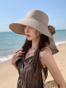 1 Versatile Hat With Wide Brim, Good Breathability, Protects Neck, Covers Face, Sun-Shading & UV Protection, Sweet & Fashionable, Suitable For Outing, Travel, Outdoor Activities, Cycling, Hiking