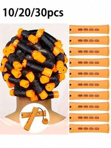 1Pack( About 10pcs )Hair Curling Rods Spiral Hair Perm Rollers DIY Hairdressing Styling Tools ,Spiral Hair Curlers No Heat Spiral Curls Styling Rollers Accessories DIY Hair Styling Tools - Multicolor - View 1