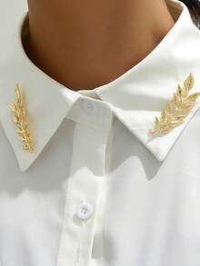 1 对时尚金属麦穗胸针、西装翻领针、衬衫领饰，男女皆宜