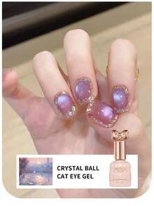 annies 10ml Crystal Ball Grape Purple Cat Eye Magnetic Gel Polish Soak Off UV LED Varnish Sparkling Purple Glass Bead Cat Eye Nail Art DIY - Nhiều màu - Xem 4