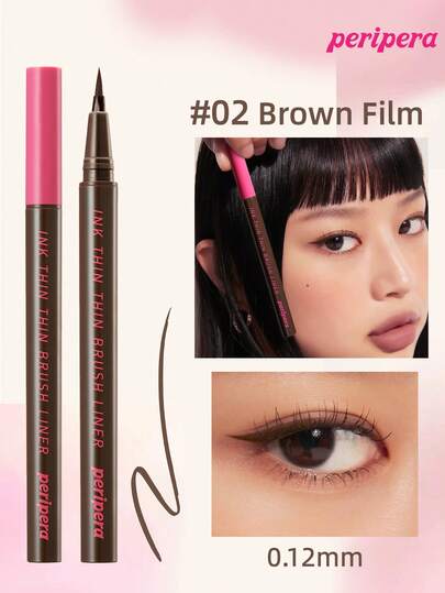 Peripera K-Beauty Ink Thin Thin Brush Liner 0.12mm 细液体眼线笔 眼线笔 色彩浓烈 墨水流畅 速干 防水防汗 日常彩妆 韩妆