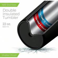 SIPX traducido al español ™   - Vasos de triple aislamiento, 16 onzas, vaso moderno de alta calidad con tapa, aislada que mantiene el calor durante 6 horas, vaso de acero inoxidable hecho de material, de - Negro - - Ver 11