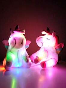 9.8'' Light Up Unicorn Stuffed Animal Soft Plush Toys With Colorful LED Night Light Soft And Cute Unicorn Stuffed Animal Glowing In The Dark Toys Kids Holiday Birthday Gifts Christmas Decorations(Without Batteries)Toys,Unicorn,Plush,Girl Toys,Kid Gifts - Multicolor - View 4