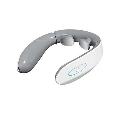 HYUNDAI Masajeador cervical HY-001, compresa caliente pulsada para hombros y cuello, masaje profundo de seis velocidades, anillo en forma de U, antideslizante, alivia el dolor, portátil para oficina y hogar, color blanco