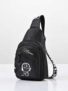 Customized Chest Bag, Can Be Printed With Personalized Name Or Holiday Greetings. Create A Unique Crossbody Bag. Cute Cartoon, Fashionable And Versatile, Casual And Versatile Headphone Printed Waist Bag, Lightweight Coin Purse, Can Store Names, Letters, Lucky Numbers, Etc. Very Suitable For Teenagers To Go To School And Daily Travel. Can Be Used As Birthday Gifts, Friends Gifts, Daughter Gifts, Souvenir Bags, Christmas Gifts, New Year Gifts.