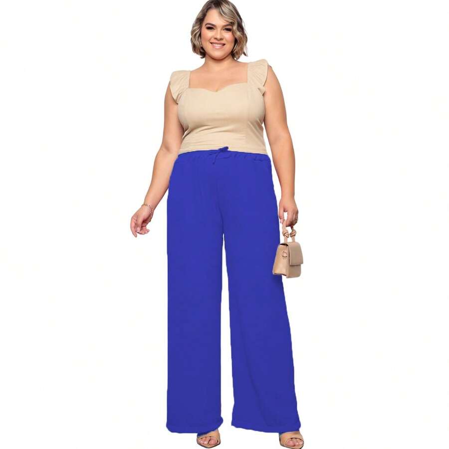 Duna Elegante Plus Size Women's Wide Leg Pants