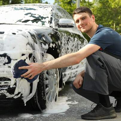 1 szt. Gąbka do mycia samochodu Duża, chłonna woda o wysokiej gęstości, 8-kształtna gąbka do czyszczenia samochodu, woskowanie, polerowanie, narzędzie dostosowane