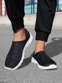 Summer Casual Slip-On Soft Bottom Lightweight Breathable Running Shoes, Hollow-Out Dual Wear Backless Mesh Sneakers