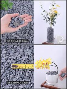 White Stone Natural Stone Suitable For Home And Garden Decoration -0.3-3 Cm, Multi-Color Stone Suitable For Indoor Plants, Outdoor Landscapes, And Holiday Decoration (White, Black, Multi-Color, Yellow) - Very Suitable For Vase, Glass Container, Fish Tank, Aquarium