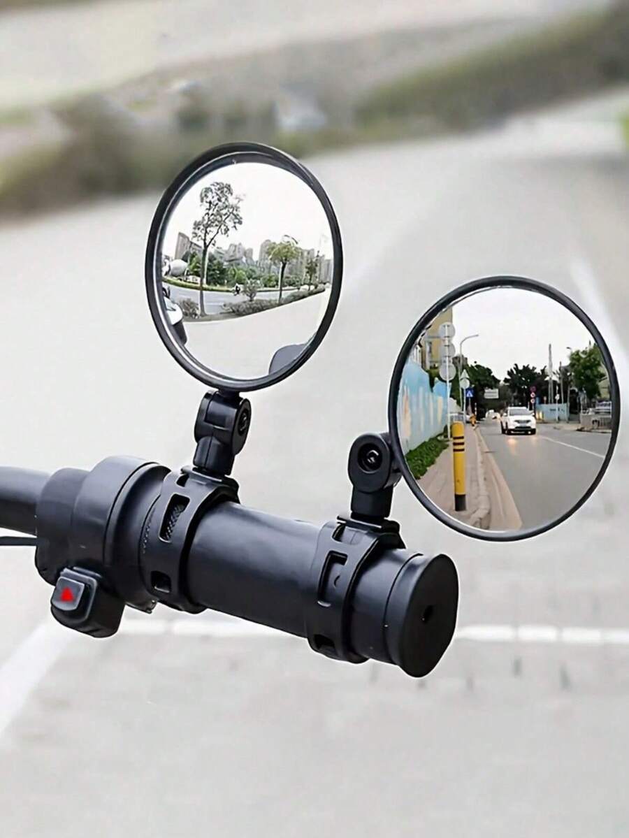Adjustable Rotate Rear View Mirror & Blind Spot Mirror For Bicycle, Motorcycle, Electric Bike - Multicolor - View 1