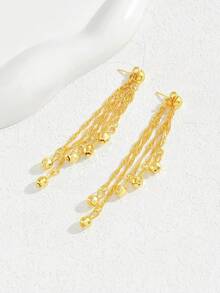 1 对时尚欧美简约几何镂空流苏耳环，简约优雅的耳坠，适合日常佩戴 - B - 查看 27