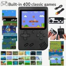 YiYi Handheld Game Console Macaron Mini 400 In 1 Gaming Console Big Screen Handheld Retro Classic Game With 1020 MAh Large Battery Plug And Play Portable Game Console Machine Retro Gaming Machine 1pc(1 Player/2 Player)