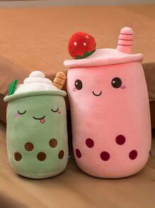 Adorable peluche de 60 cm de taza de boba (té con leche de burbujas) - Muñeco de peluche en forma de taza de té rellena, diseño de dibujos animados con caras sonrientes, suave y acogedor para niños, regalo perfecto para el Día de San Valentín, Pascua, Halloween, Navidad, decoración para la hora del té
