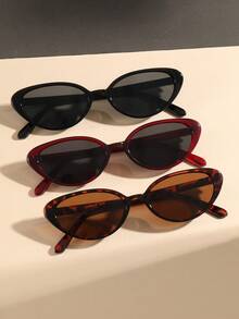 1 Pc Women's Vintage Cat Eye Style Fashion Glasses , Versatile For Street Photography, Party, Daily Wear Preppy Style For Back To School Square Shape - 彩色 - 查看 9