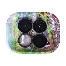 2pcs Tobacco Starter Kit, Zinc Alloy Grinder And Metal Cigarette Rolling Tray, Rolling Tray, Metal Shredder, Birthday Gifts And Holiday Gifts. - 2inch組合裝 - 查看 2