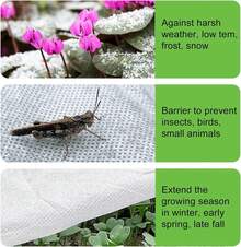 Plant Covers Freeze Protection, 6.5'x16' Frost Blankets For Outdoor Plants, Winter Tree Frost Cloth Plant Freeze Protection, Garden Heat Protection Floating Row Cover, White - Yellow - View 2
