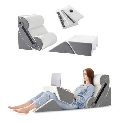 Adjustable Bed Wedge Pillow Set – Memory Foam Support For Back, Legs & Body, Ideal For Sleeping, Post-Surgery Recovery, Reading & TV, With Breathable Washable Cover & Non-Slip Base