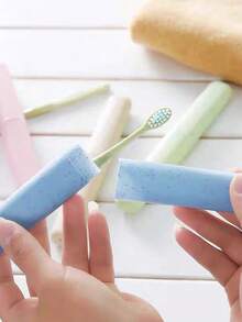 3/2/1pc Toothbrush Holder, Mixed Color, Toothbrush & Toothpaste Storage Container, Dental Care, Travel Friendly, Compact Design, Easily Fits In Luggage, Suitable For Bathroom, Bedroom, Home Travel Essentials Vacation Holiday - Multicolor - View 10