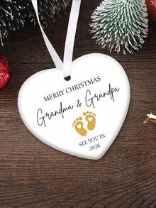 Soon To Be Grandma And Grandpa 2026, Ceramic Expecting Baby Ornament, Pregnancy Announcement Gift For Family, Ceramic Christmas Expecting Baby Ornament, Merry Christmas Coming Soon See You In 2026, Best Gift For Expectant Grandparents Home Decor Christmas Decorations Room Decor