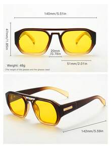 1 件男士复古双桥轻质奢华风格简约时尚眼镜，适合驾驶、旅行、休闲、户外活动、日常使用，回到学校时尚学院风