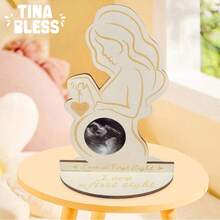 Tinabless 孕期妈妈孕肚照片超声波扫描，孕妇相框，木制礼品，相框，超声波扫描图片，孕期宝宝，展示纪念品，适合准妈妈的婴儿洗礼家庭装饰礼品，婴儿洗礼复活节礼品，适合男孩/女孩的物品
