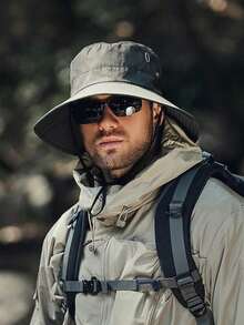 Outdoor Wide Brim Sun Hat, Breathable Hiking Cap, Unisex Sun Protection Hat, Anti-UV Couple Hats - A - View 3