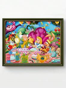 Alice In Wonderland DIY Diamond Painting Kit, Disney Cartoon, Beginner 5D Full Round Diamond Diamond Embroidery Mosaic Handicraft, Comes With A Set Of Tools, Suitable For Home Wall Decoration, Thanksgiving Christmas Gift For Family And Friends