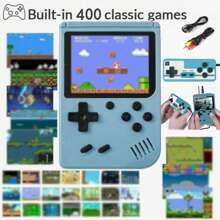 YiYi Handheld Game Console Macaron Mini 400 In 1 Gaming Console Big Screen Handheld Retro Classic Game With 1020 MAh Large Battery Plug And Play Portable Game Console Machine Retro Gaming Machine 1pc(1 Player/2 Player)