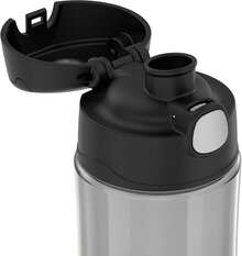 FUNTAINER 16 Ounce Plastic Hydration Bottle With Spout, Black