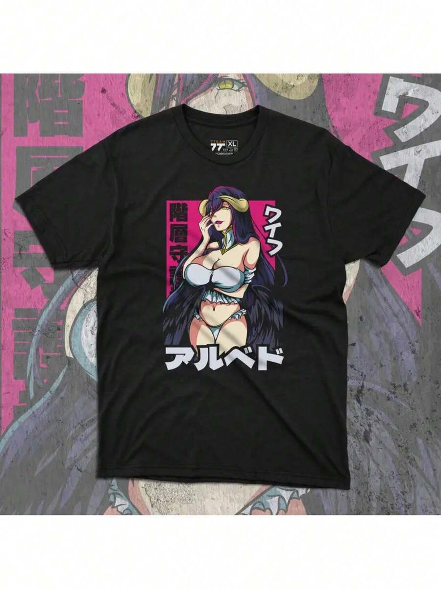 -Shirt With Overlord Print- Albedo - màu đen - Xem 1