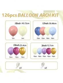 126pcs Retro Balloon Arch Kit, Suitable For Weddings, Birthdays, Graduations, Anniversaries, Engagements, Proposals, Themed Parties Decoration.