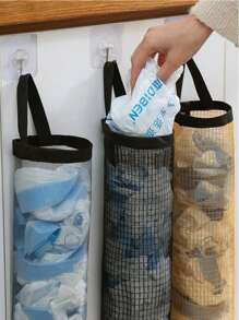 Hanging Trash Bag Holder, Plastic Bag Rack, Mesh Hanging Storage Dispenser, Wall-Mounted Storage Bag, Shoe Cover Plastic Bag Garbage Bag Organizer, Kitchen Storage Organizer, Wall-Mounted Storage Hanging Bag, Foldable, Breathable, Washable Mesh Trash Bag Dispenser/Organizer, Suitable For Home, Kitchen, Summer Beach Party, Grocery, Camping, Room Decor, Kitchen Accessories