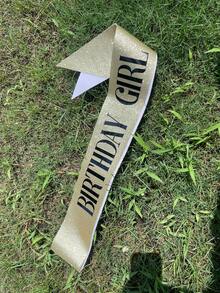 1 pieza Faja de fiesta dorada, accesorio para crear ambiente de cumpleaños