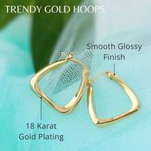 Ladies' Simple And Fashionable Golden Ring Earrings - High Quality Fashion Jewelry, Perfect Gift For Girlfriends, Suitable For Daily Wear And Special Occasions, Cute Earrings, Elegant Accessories, Exquisite Design, Women's Jewelry, Women's Fashion - Vàng - Xem 4