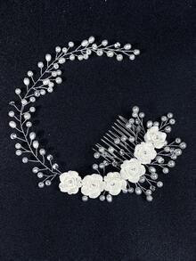 قطعة واحدة شريط شعر مرصع باللؤلؤ على شكل فتاة جميلة وخيالية، إكسسوار شعر أميرة للأطفال للاحتفالات والعروض، إكسسوار لزي الحفلات والمناسبات، مجوهرات شعر أنيقة للشتاء، هدية عيد ميلاد وهدية للأصدقاء في رأس السنة