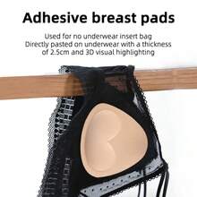 2pcs Set Enhancing Padded Triangle Bra Inserts For Women, Invisible Bust Lift Pads For Sports, Fitness, Yoga - Brown - View 4