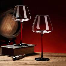 6/4 piezas Copas de vino de tallo largo color borgoña, 710ml Copas de champán de cristal transparente, Cristalería elegante para boda, bar, Día de San Valentín, fiesta de cumpleaños