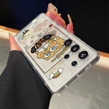 SPONGEBOB 1 pieza Funda de teléfono de serie de dibujos animados minimalista blanda y transparente con esponja, compatible con GalaxyS22/S23/S24 Ultra, funda protectora suave de pintura hecha a mano resistente a caídas, regalo ideal para novia para festivales