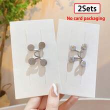 4pcs Adjustable Invisible Belt Set For Women - Instant Buckle Waist Cincher With Sparkle Decor, Suitable For Jeans And Casual Pants - Accessory