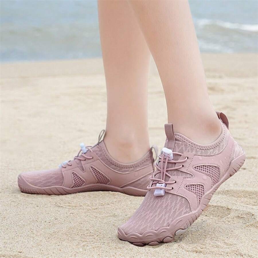 Women Barefoot Shoes Quick Dry Non-Slip Five Finger Shoes Outdoor  Lightweight Sneakers Wading Swimming Barefoot Aqua Shoes - 藕粉色 - 查看 1