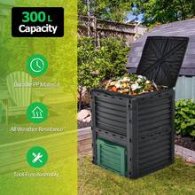 GOFLAME Large Outdoor Compost Bin 300L For Kitchen Waste And Garden Scraps - Green - View 9