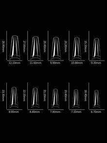 100pcs Acrylic Nails Fake Capsule Short Almond Coffin Square Artificial Nail Extension Soft Gel Tips Accessories Tools - Clear - View 9