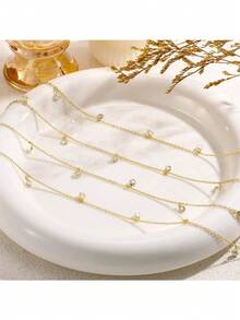 1pc Multi-Layer Beaded Sexy Waist Chain, Adjustable Crystal Belly Chain Jeweled Bikini Waist Belt, Summer Beach Party Accessory For Women & Girls